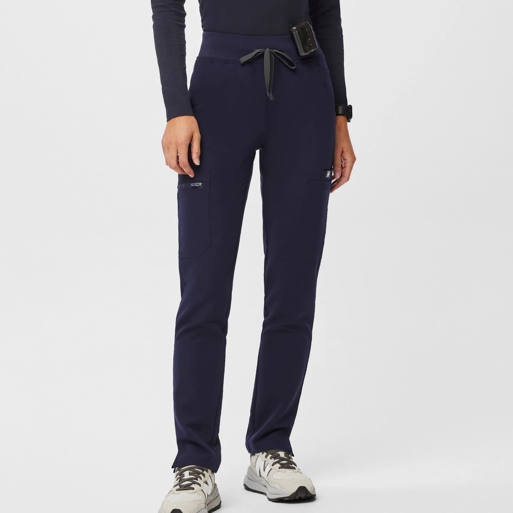 FIGS Yola High-Rise Slim Scrub Pant XL Navy Blue Technical Collection